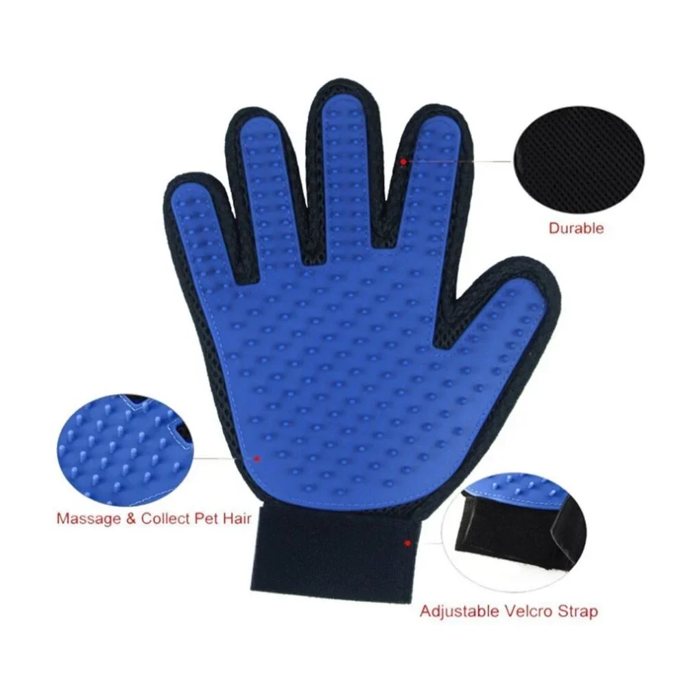 Pet Grooming Glove, Pet Dog Cat Gentle De-shedding Massage Hair Fur Removal Tool